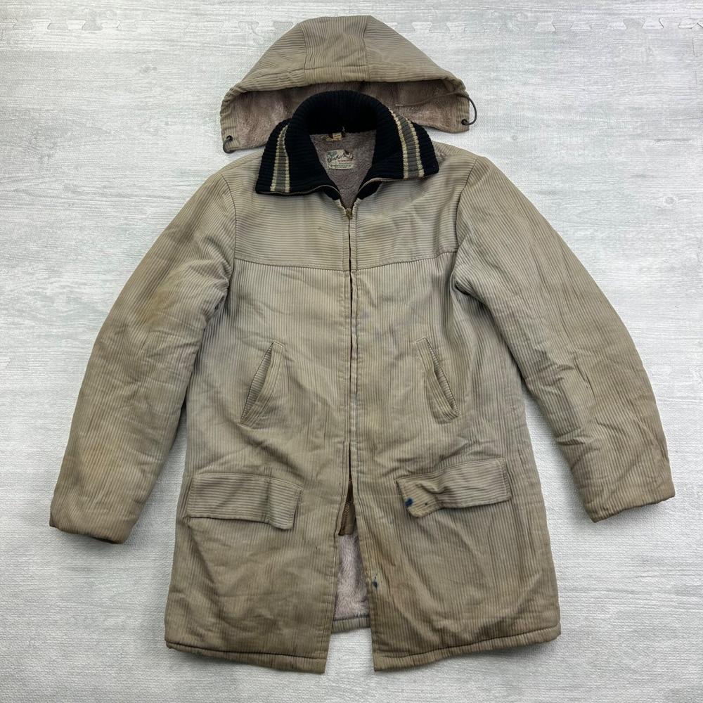 Vintage 50s 60s Weather Wise Jacket Size 36 Gray Fur Lined‎ Full Zip Long Coat
